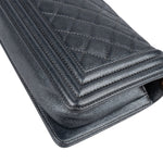 Chanel Metallic Quilted Leather Boy Single Flap Crossbody Bag - vintageandkickz