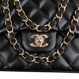 Chanel Quilted Lambskin Jumbo Double Flap Crossbody Bag