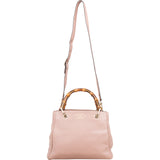 Gucci Pink Leather Bamboo Handbag