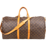 Louis Vuitton Monogram Canvas Keepall 55 Bandoulière Travel Bag