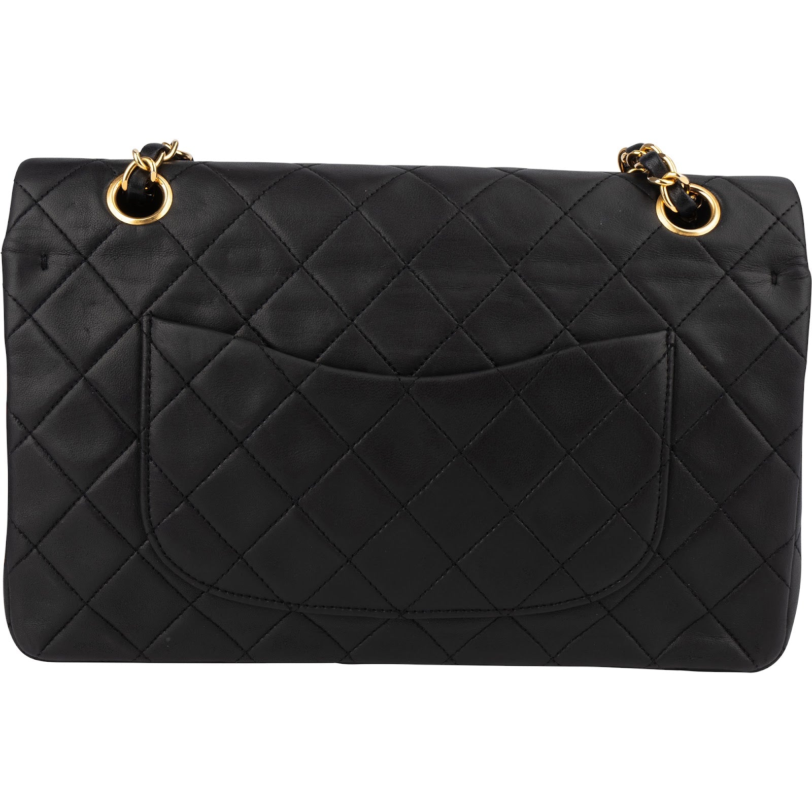 [🔄️B08 / F44] Chanel Quilted Lambskin Medium Double Flap Shoulder Bag - vintageandkickz