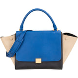 Céline Grained & Smooth Calfskin Tricolor Trapeze Handbag