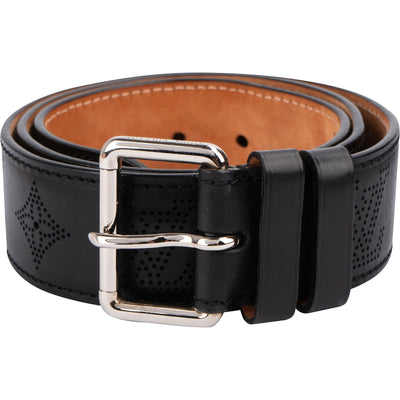 Louis Vuitton Black Perforated Leather Ceinture Belt (90 / 36)