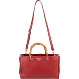 Gucci Grained Leather Bamboo Handle Tote Handbag