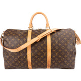 Louis Vuitton Monogram Canvas Keepall 50 Bandoulière Travel Bag