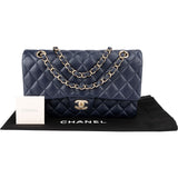 Chanel Quilted Caviar Leather Medium Gold Double Flap Shoulder Bag