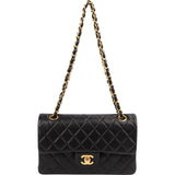 Chanel Quilted Lambskin 24K Gold Small Double Flap Shoulder Bag