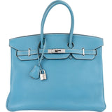 Hermès Blue Jean Togo Leather Birkin 35 Handbag