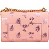 Gucci Pink Leather Glitter Embossed Fruits Small Padlock Crossbody Bag