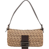 Fendi Monogram Zucca Canvas Baguette Shoulder Bag