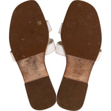 Hermès White Leather Oran Sandals (36)