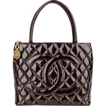 Chanel Quilted Patent Leather CC Medallion Handbag - vintageandkickz