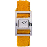 Fendi Pony Hair Bracelet Silver Tone Frame Reversible 1400L Woman Watch