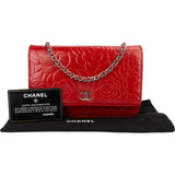 Chanel Camellia Lambskin Leather Wallet on Chain Crossbody Bag