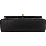 Chanel Quilted Lambskin Medium 24K Gold Double Flap Shoulder Bag