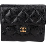 Chanel Quilted Caviar Leather Classic Small Flap Wallet
