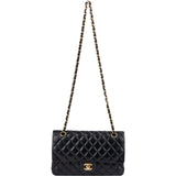 Chanel Quilted Lambskin CC Medium Double Flap Shoulder Bag