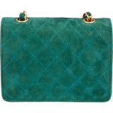 Chanel Stitching Suede 24K Gold Mini Single Flap Crossbody Bag - vintageandkickz