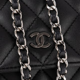 Chanel Quilted Lambskin Palladium Wallet On Chain Crossbody Bag