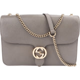 Gucci Grained Leather Interlocking GG Shoulder Crossbody Bag