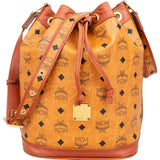 MCM Monogram Visetos Drawstring Bucket Crossbody Bag