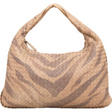 Bottega Ventea Intrecciato Leather Zebra Print Belly Shoulder Bag