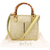 Gucci Suede Bamboo Handle Small Handbag