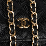 Chanel Quilted Caviar Leather Classic Wallet On Chain Crossbody Bag
