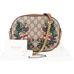 [🔄️B23 / F23] Gucci Monogram GG Supreme Embroidered Mini Chain Crossbody Bag - vintageandkickz