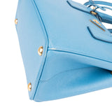 Prada Light Blue Saffiano Leather Galleria Small Handbag
