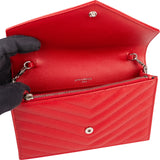 Yves Saint Laurent Grain de Poudre Leather Envelope Wallet On Chain Crossbody Bag