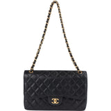 Chanel Quilted Caviar Leather Jumbo Double Flap Crossbody Bag