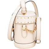 Coach Pebbled Leather Georgie Gem Vanity Case Rivets Crossbody Handbag