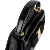 Salvatore Ferragamo Black Patent Calf Leather Vara Bow Top Handle Handbag
