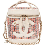 Chanel Stitching Tweed & Leather Vanity Case Crossbody Bag