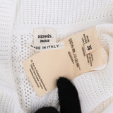 Hermès White Easy-Knit CHAINE D'ANCRE Long-Sleeve Sweater (FR36)