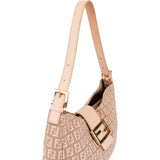 Fendi Monogram FF Zucca Canvas Baguette Buckle Shoulder Bag