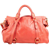 Miu Miu Vitello Lux Leather Bow Satchel Handbag