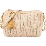 Miu Miu Matelassé Leather Padlock Shoulder Bag