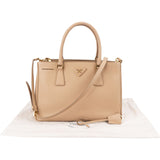 Prada Beige Saffiano Lux Leather Galleria Handbag