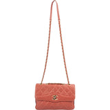 Chanel Quilted Lambskin Bicolor Diana Single Flap Crossbody Bag