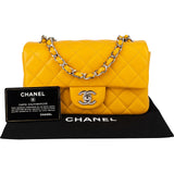 Chanel Quilted Lambskin Palladium Mini Rectangular Single Flap Crossbody Bag