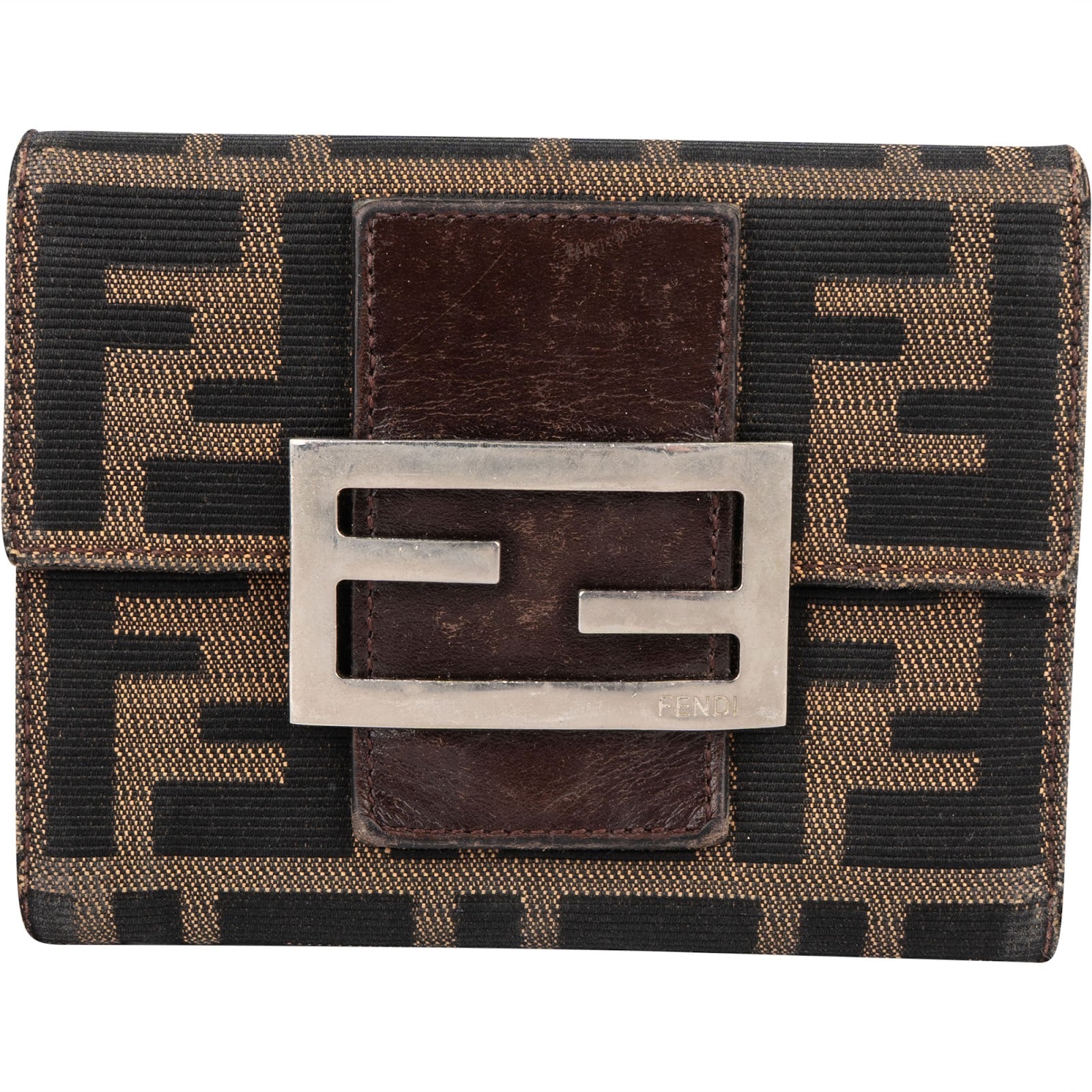 Fendi FF Monogram Baguette Buckle Wallet - vintageandkickz