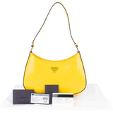 Prada Yellow Patent Leather Triangle Cleo Shoulder Bag