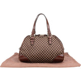 Celine Macadam Monogram Canvas Croc Optic Bowler Handbag