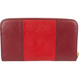 Prada Saffiano Leather Heart Print Zip Around Wallet