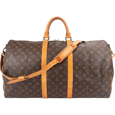 Louis Vuitton Monogram Canvas Keepall 55 Bandoulière Travel Bag