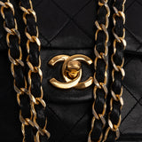 Chanel Quilted Lambskin 24K Gold Small Double Flap Shoulder Bag