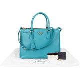 Prada Turquoise Saffiano Leather Galleria Handbag