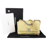 Chanel 19 Quilted Lambskin Chanel Single Flap Crossbody Bag Green Avocado